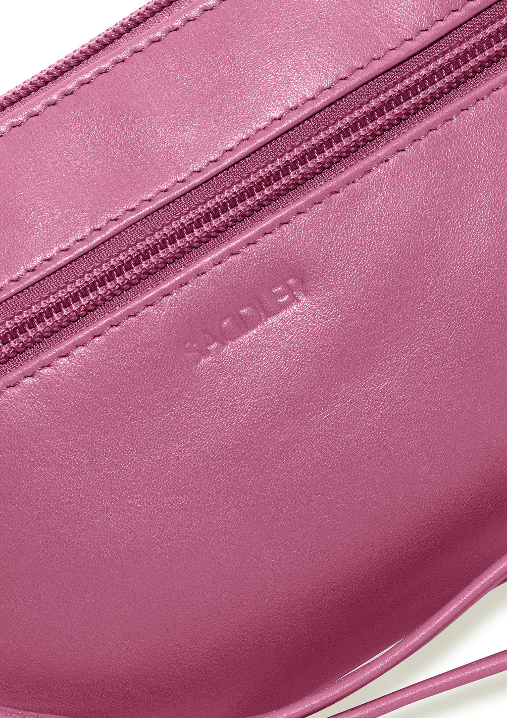 SADDLER SCARLETT Leather Zip Top Mini Clutch, Phone Holder with Detachable Wrist Strap, RFID Protected