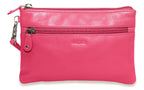 SADDLER SCARLETT Leather Zip Top Mini Clutch, Phone Holder with Detachable Wrist Strap, RFID Protected