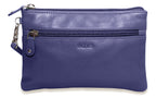 SADDLER SCARLETT Leather Zip Top Mini Clutch, Phone Holder with Detachable Wrist Strap, RFID Protected