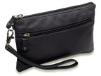 SADDLER SCARLETT Leather Zip Top Mini Clutch, Phone Holder with Detachable Wrist Strap, RFID Protected