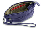 SADDLER SCARLETT Leather Zip Top Mini Clutch, Phone Holder with Detachable Wrist Strap, RFID Protected