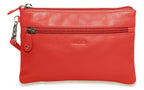 SADDLER SCARLETT Leather Zip Top Mini Clutch, Phone Holder with Detachable Wrist Strap, RFID Protected
