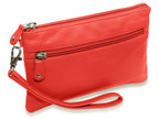 SADDLER SCARLETT Leather Zip Top Mini Clutch, Phone Holder with Detachable Wrist Strap, RFID Protected
