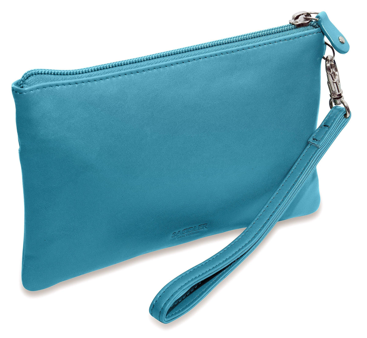SADDLER SCARLETT Leather Zip Top Mini Clutch, Phone Holder with Detachable Wrist Strap, RFID Protected