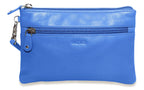 SADDLER SCARLETT Leather Zip Top Mini Clutch, Phone Holder with Detachable Wrist Strap, RFID Protected