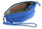 SADDLER SCARLETT Leather Zip Top Mini Clutch, Phone Holder with Detachable Wrist Strap, RFID Protected