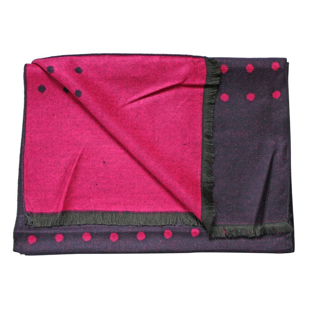 Navy & Pink Spot Bamboo Scarf