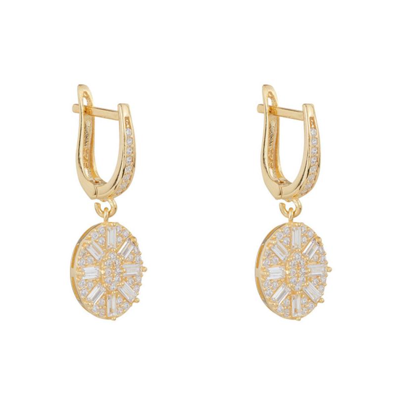 Uptown Oval Drop Earrings: Gold