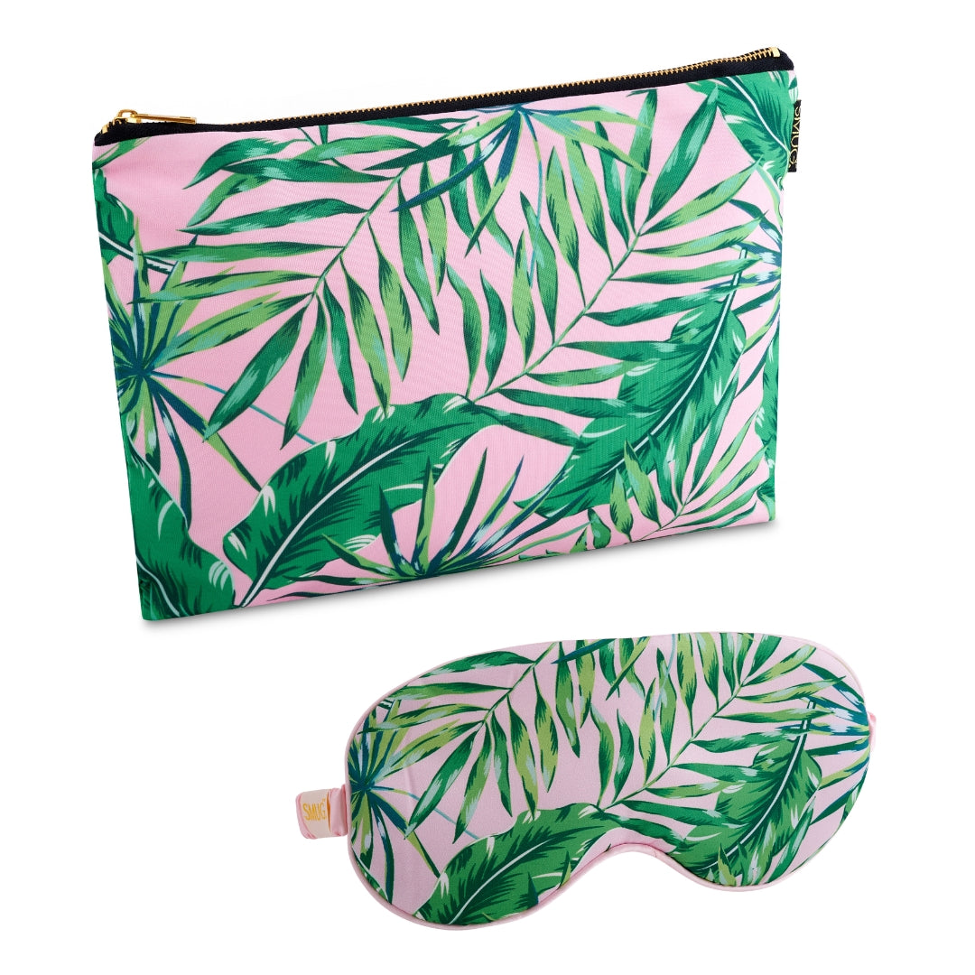 Satin Sleep Mask & Accessories Bag Set, Various Prints