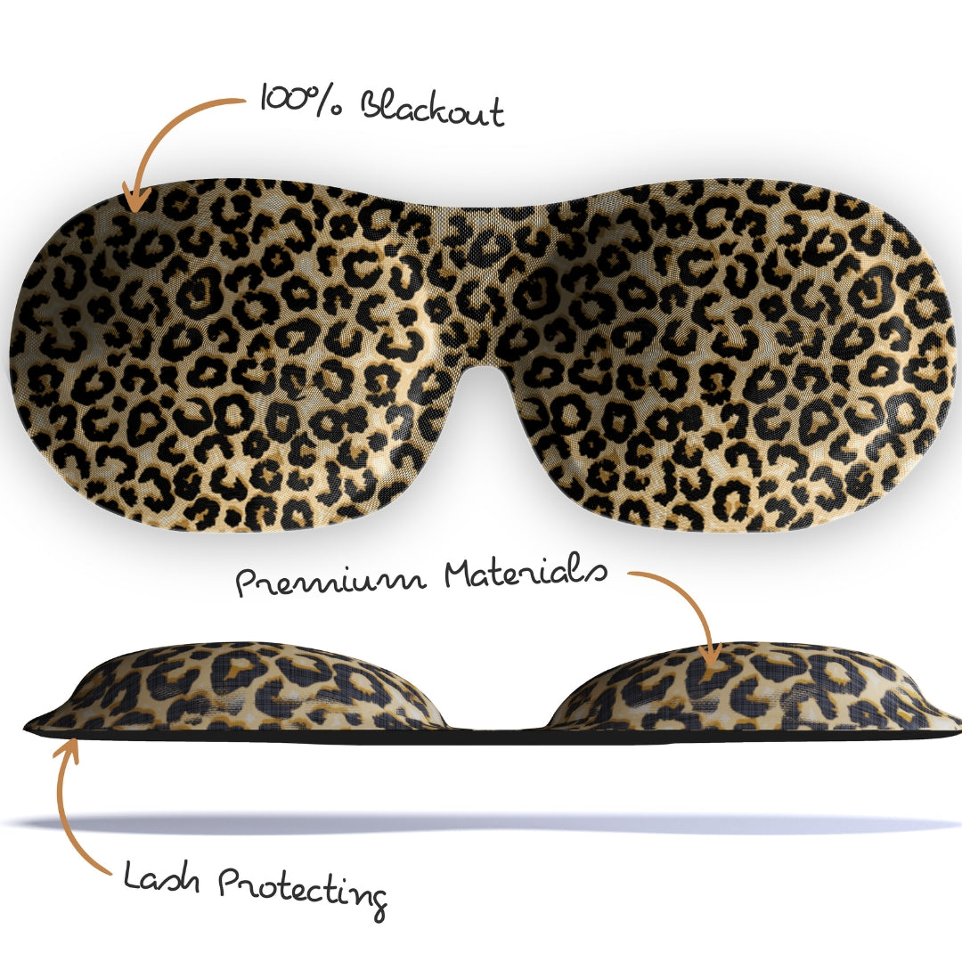 Contoured 3D Blackout Sleep Mask, Leopard Print