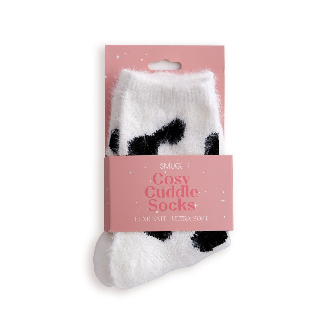 Cosy Cuddle Socks, Cow Print