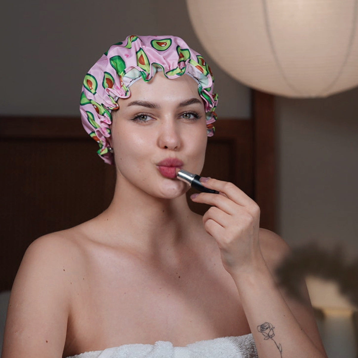 Shower Cap, Avocado Print