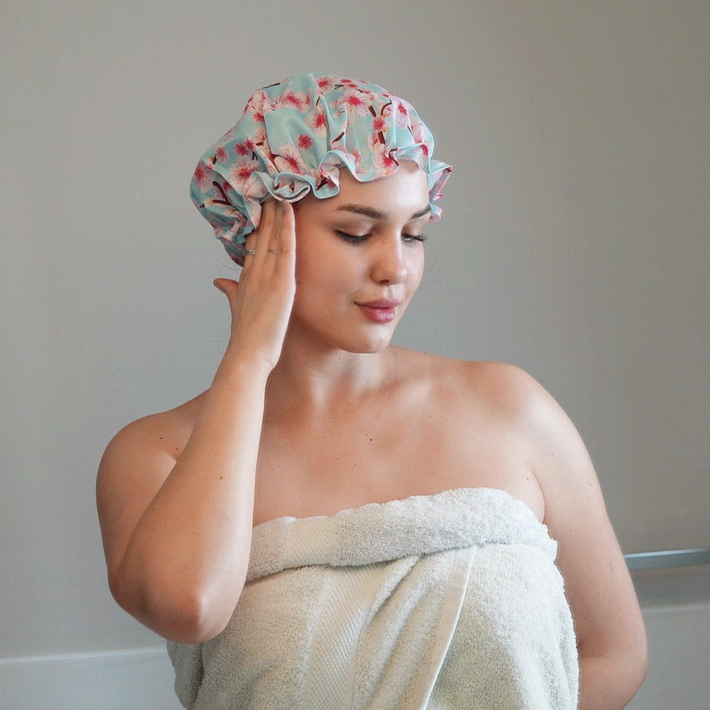 Shower Cap, Cherry Blossom Print