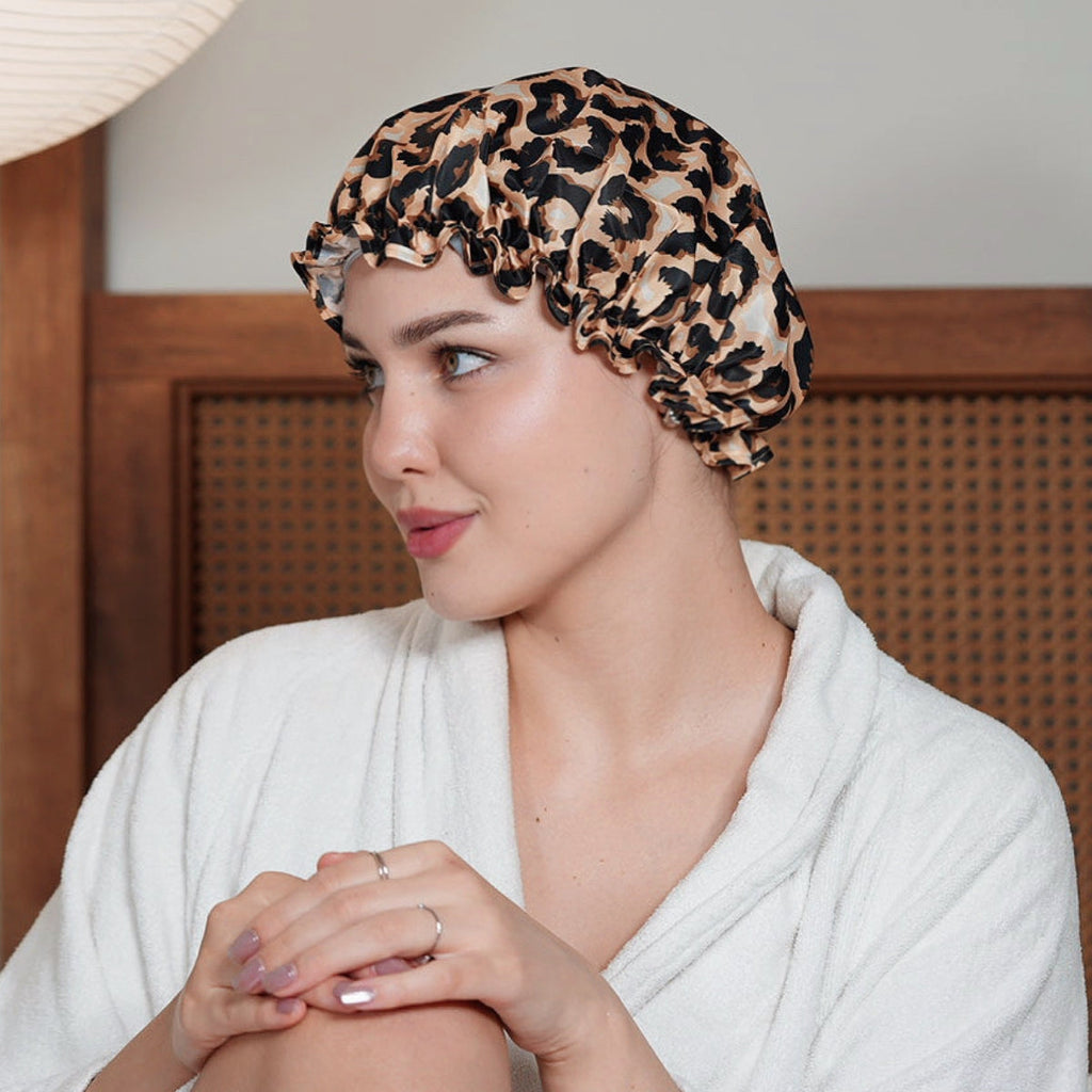 Shower Cap, Leopard Print