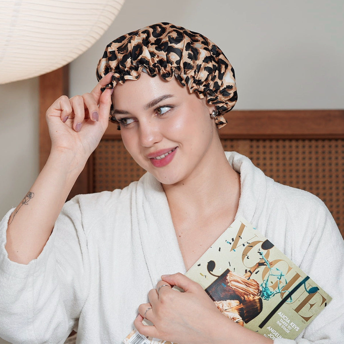 Shower Cap, Leopard Print