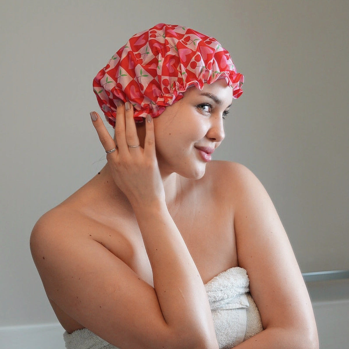 Shower Cap, Sweet Cherry Print