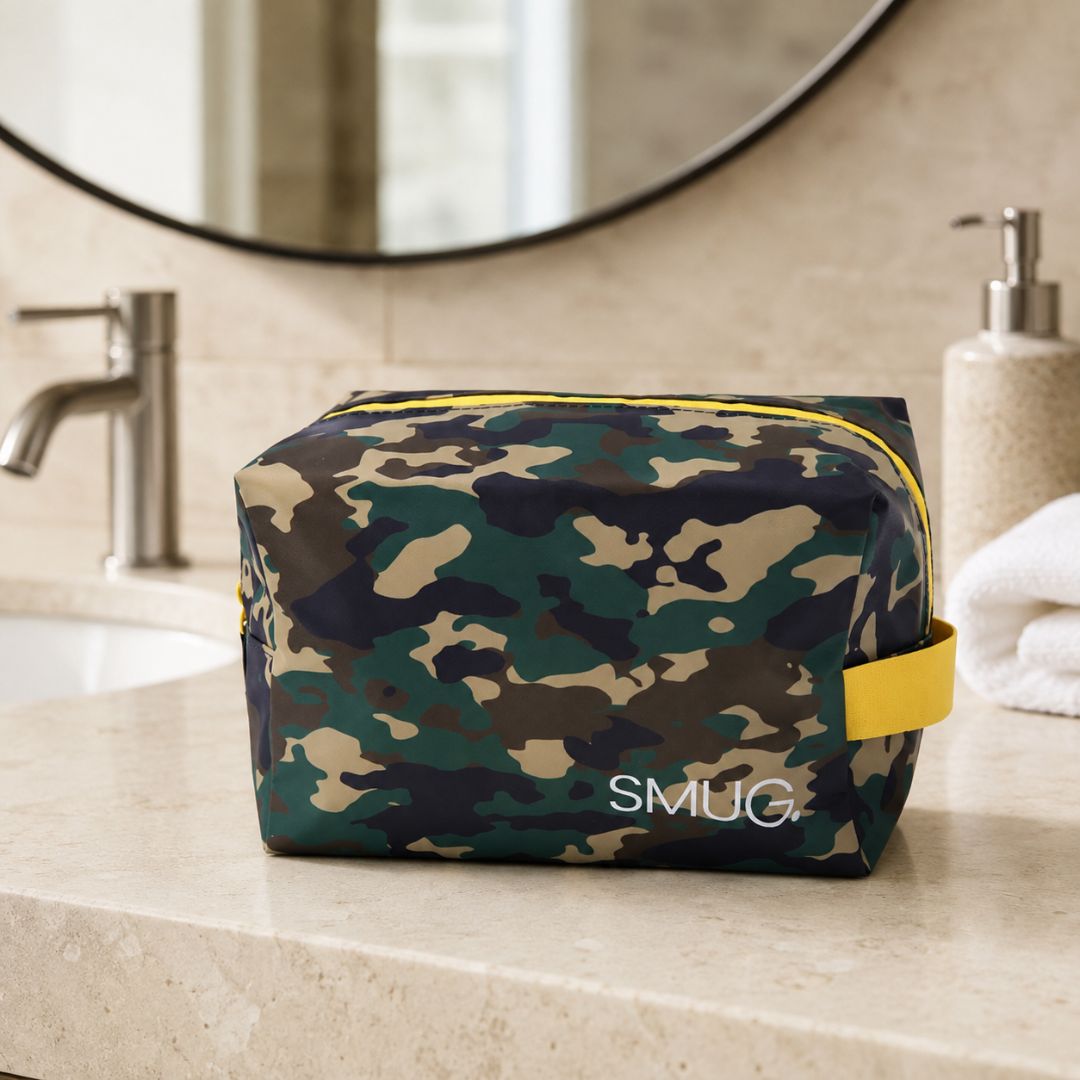 Wash Bag, Green Camo Print
