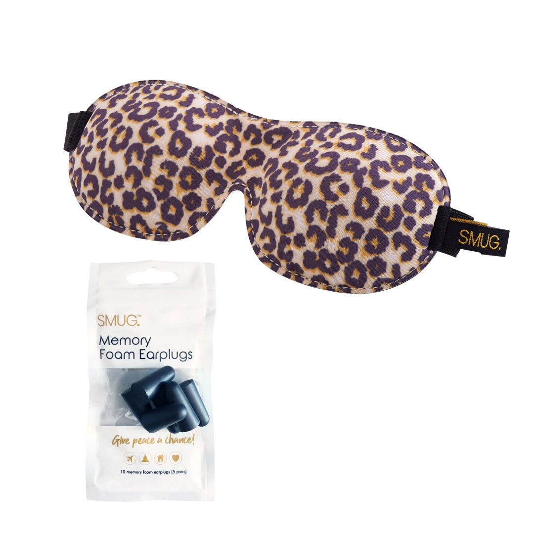 Contoured 3D Blackout Sleep Mask, Leopard Print