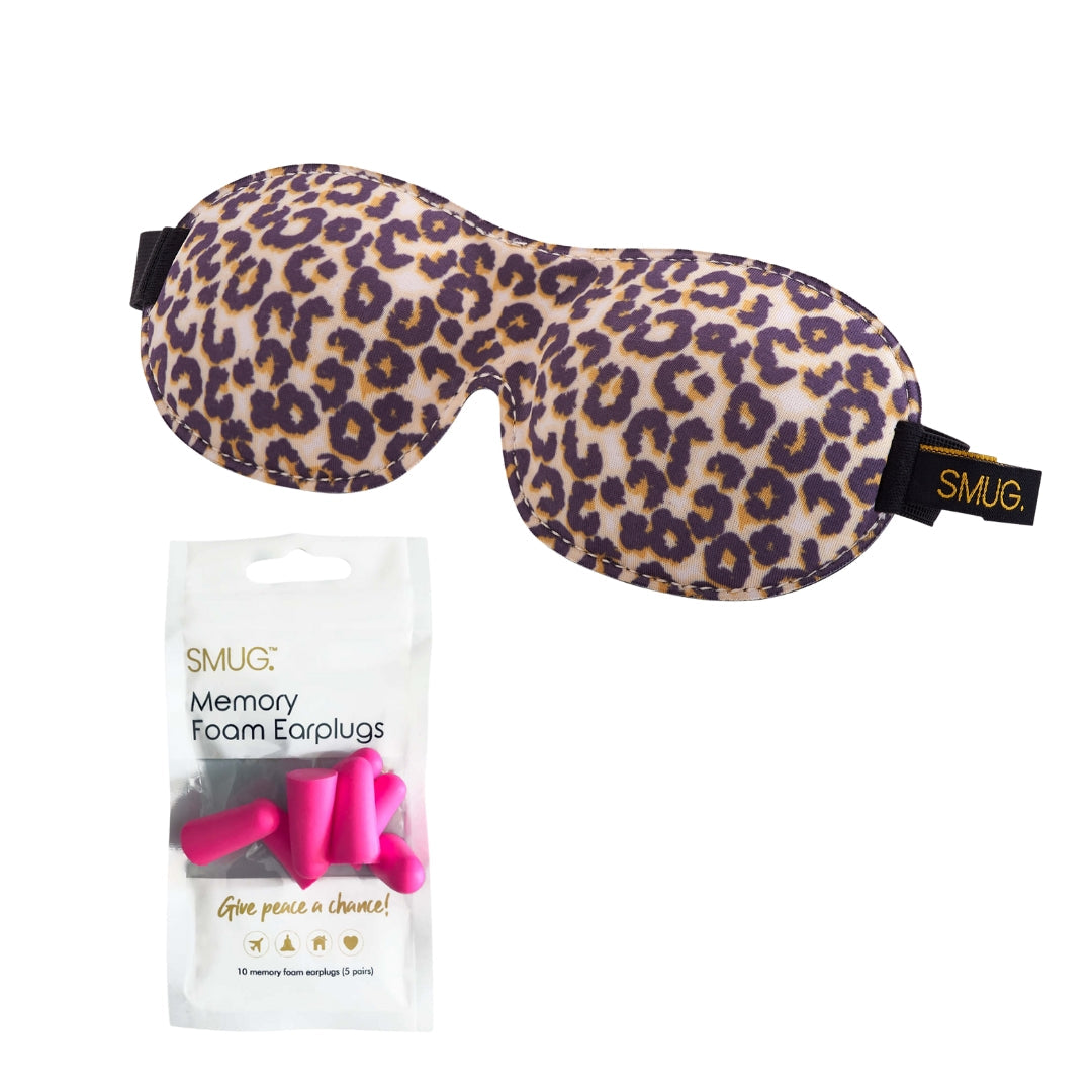 Contoured 3D Blackout Sleep Mask, Leopard Print