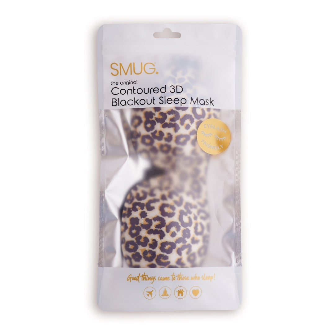 Contoured 3D Blackout Sleep Mask, Leopard Print