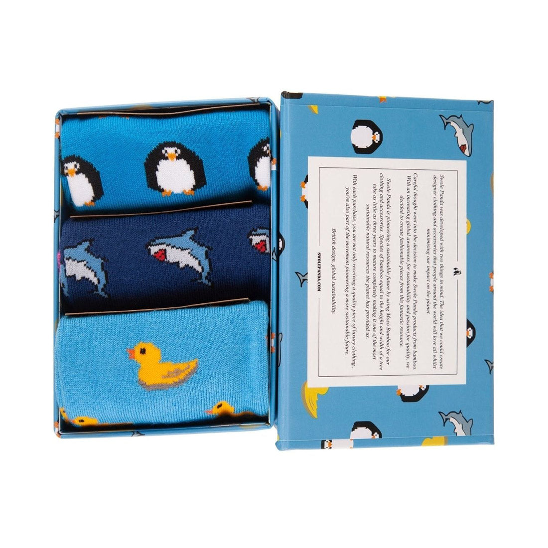 Animal Bamboo-Blend Sock Gift Box, 3 Pairs