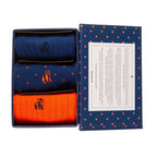 Orange & Blue Bamboo-Blend Sock Gift Box, 3 Pairs