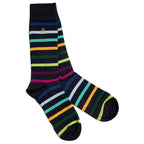 Black Small Striped Bamboo-Blend Socks