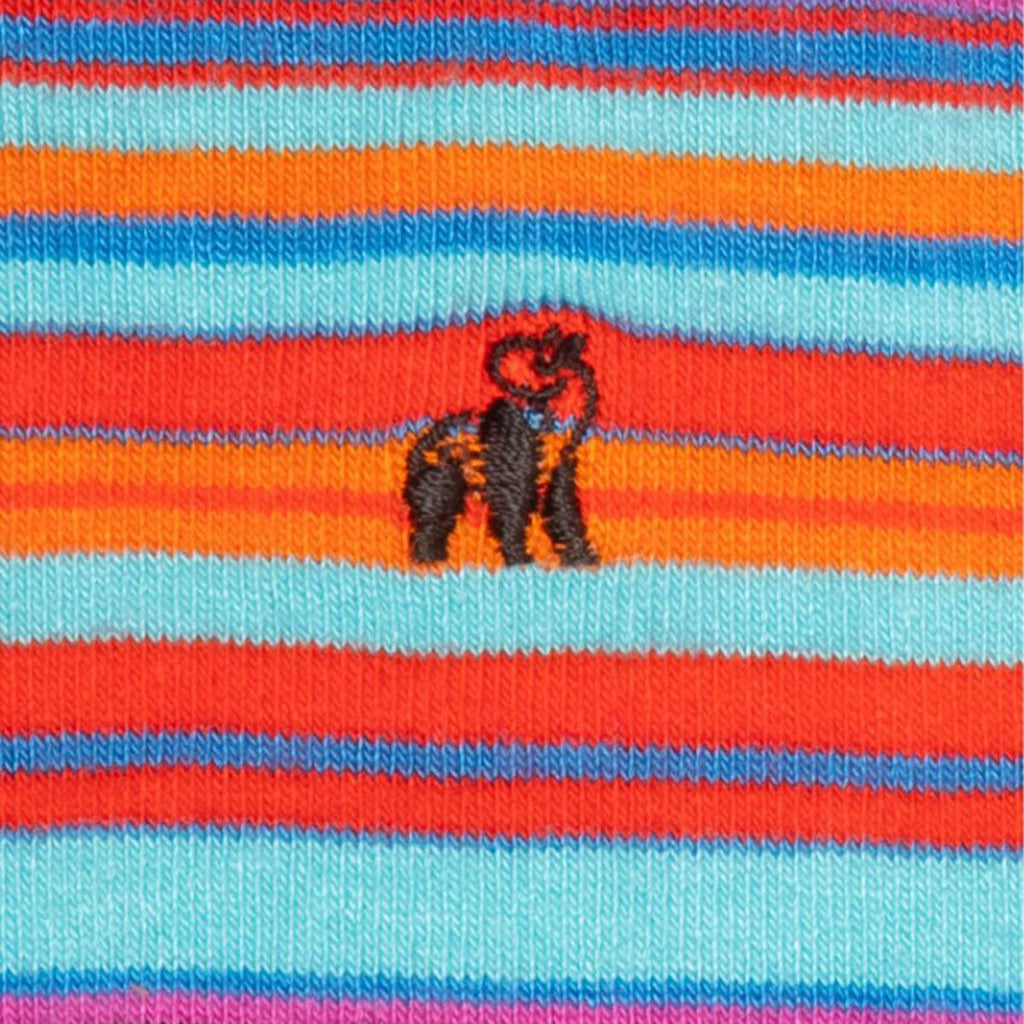 Blue & Red Narrow Striped Bamboo-Blend Socks