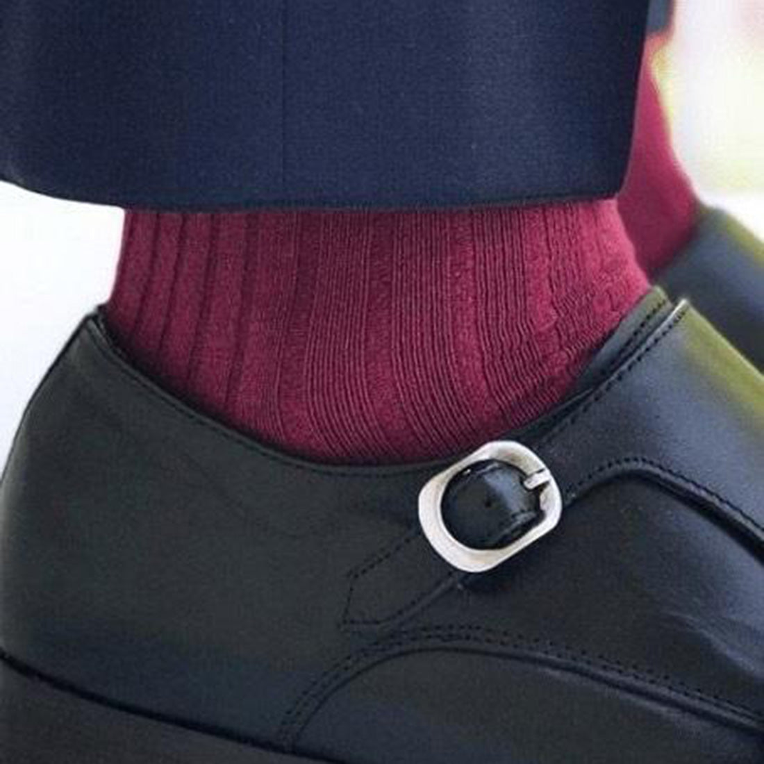 Burgundy Comfort Cuff Bamboo-Blend Socks