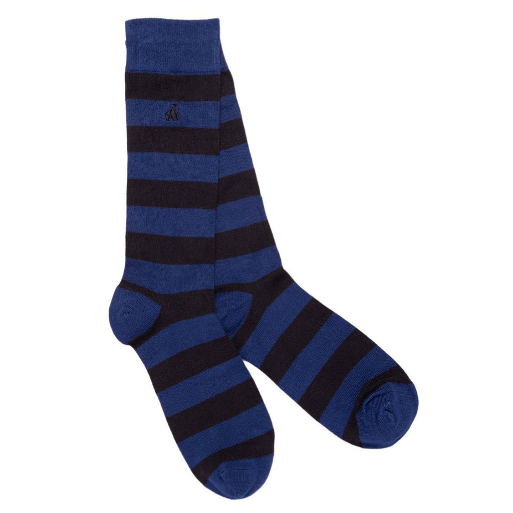 Charcoal Striped Comfort Cuff Bamboo-Blend Socks
