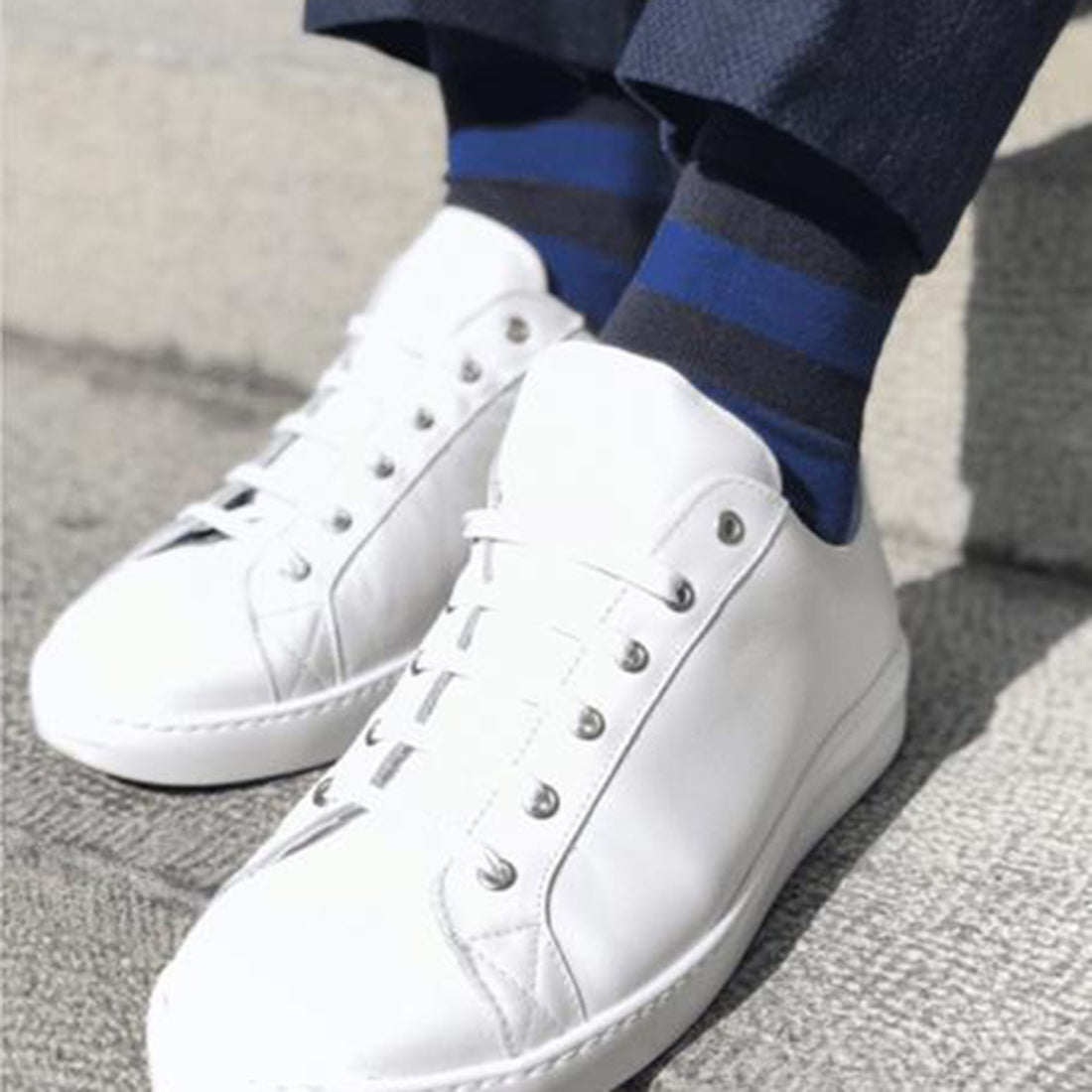 Charcoal Striped Comfort Cuff Bamboo-Blend Socks