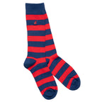 Classic Red Striped Bamboo-Blend Socks