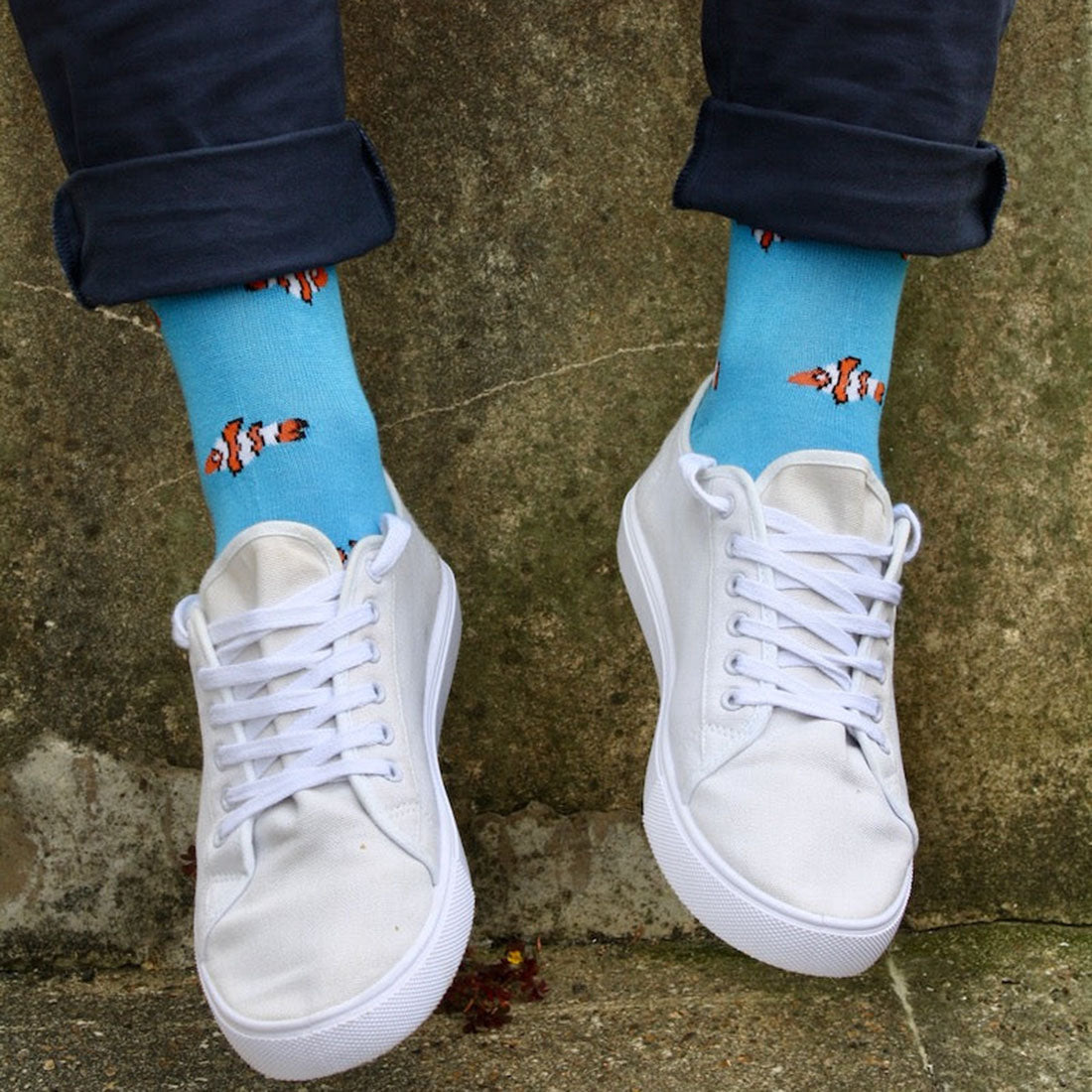 Clown Fish Matching Bamboo-Blend Sock Set, Adult & Child