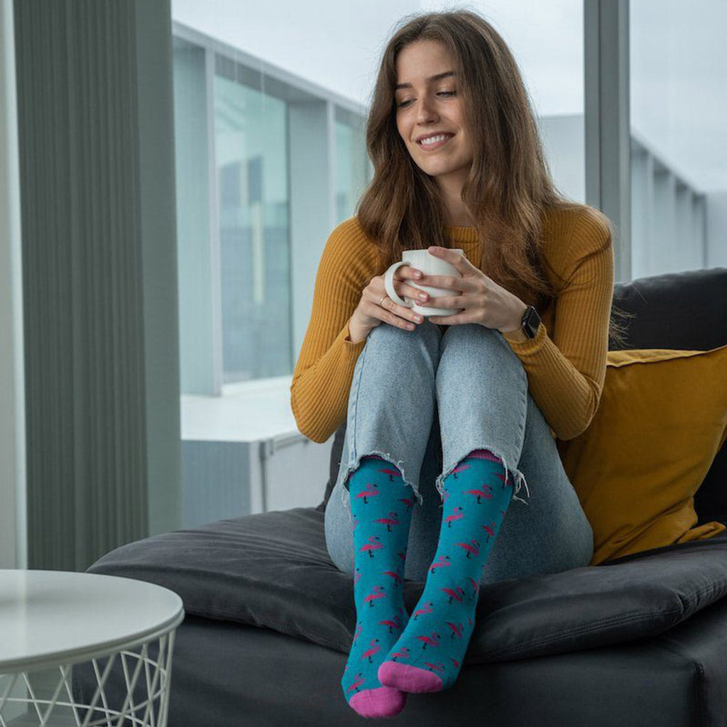 Flamingo Comfort Cuff Bamboo-Blend Socks