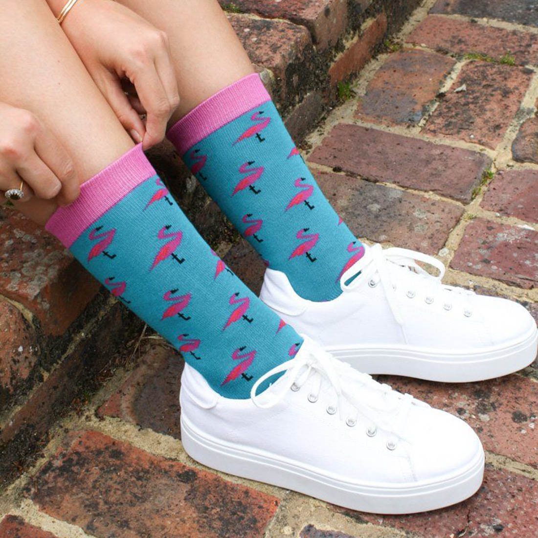 Flamingo Comfort Cuff Bamboo-Blend Socks