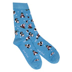 Blue Skiing Panda Bamboo-Blend Socks