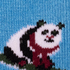 Blue Skiing Panda Bamboo-Blend Socks