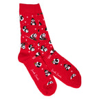 Red Skiing Panda Bamboo-Blend Socks
