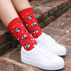 Red Skiing Panda Bamboo-Blend Socks