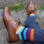 Multi Fine Striped Bamboo-Blend Socks