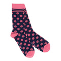 Navy & Pink Polka Dot Bamboo-Blend Socks