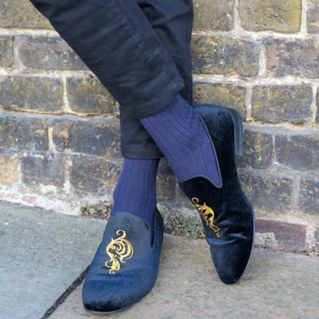Navy Comfort Cuff Bamboo-Blend Socks