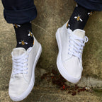 Navy Bumblebee Comfort Cuff Bamboo-Blend Socks