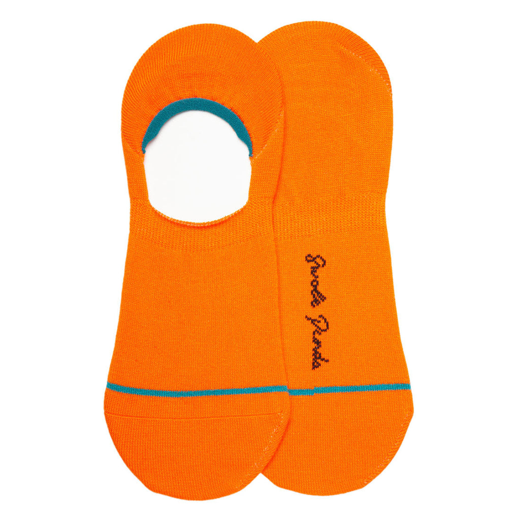Neon Orange No-Show Bamboo-Blend Socks