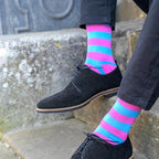 Pink & Blue Striped Bamboo-Blend Socks