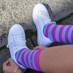 Pink & Blue Striped Bamboo-Blend Socks