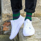 Racing Green Striped Comfort Cuff Bamboo-Blend Socks