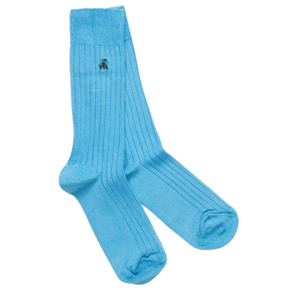Sky Blue Comfort Cuff Bamboo-Blend Socks