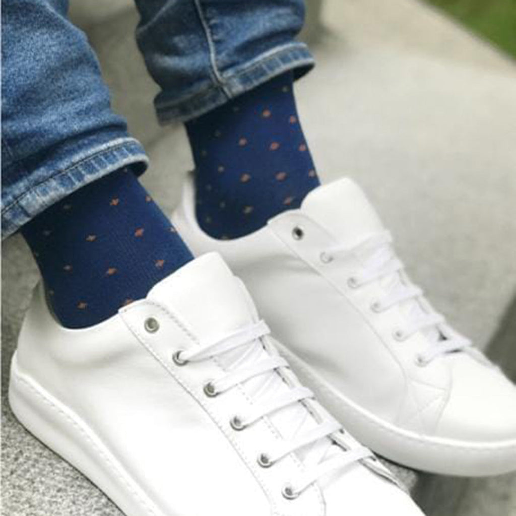 Spotted Orange Bamboo-Blend Socks