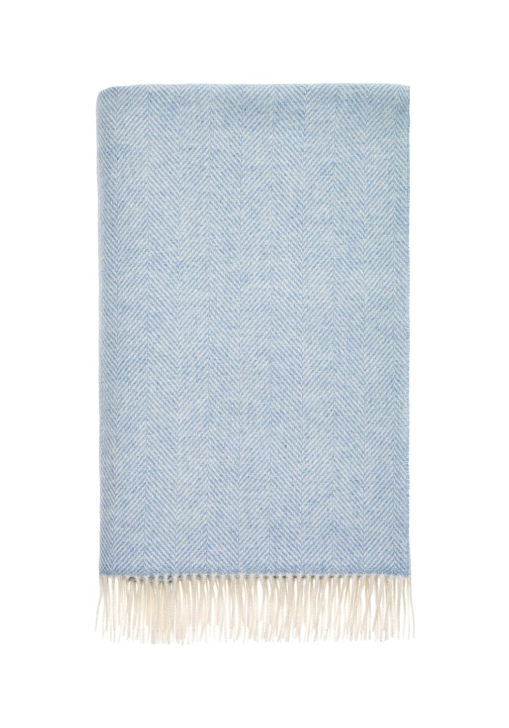 Soft Blue British Merino Wool Throw